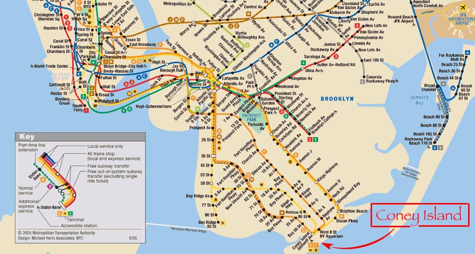 Coney Island New York Map Map Of Interstate - Map